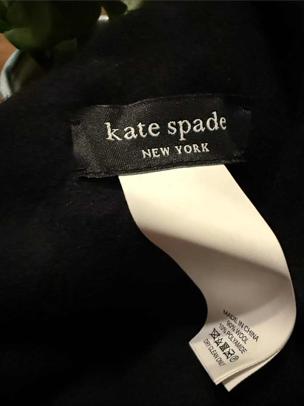 kate spade Black Wool Beret with Stud Embellishments